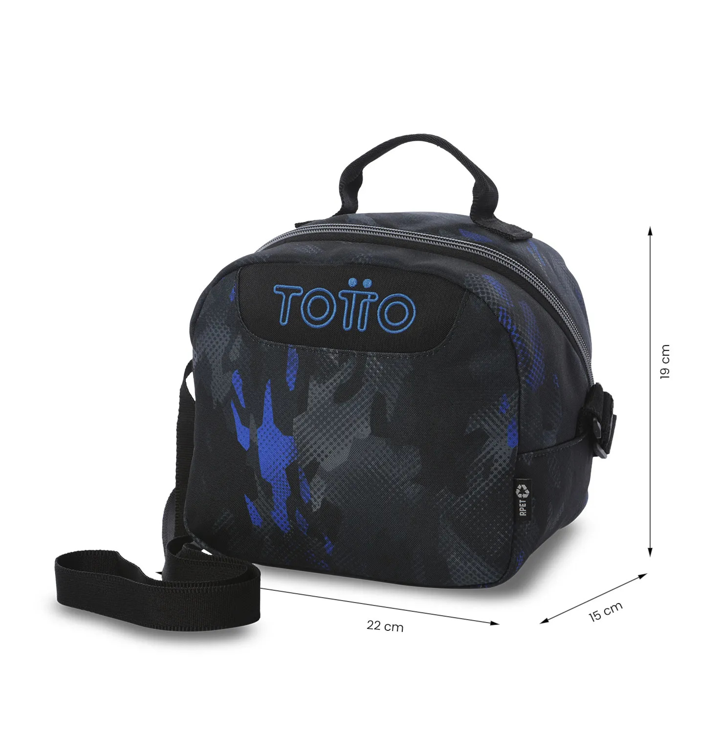Lonchera Totto Borrador Camuflaje Negro-Gris-Azul