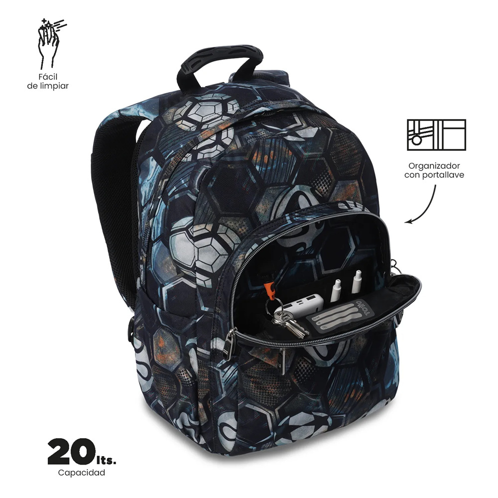 Bolso Totto Acuareles Kids Morral Negro