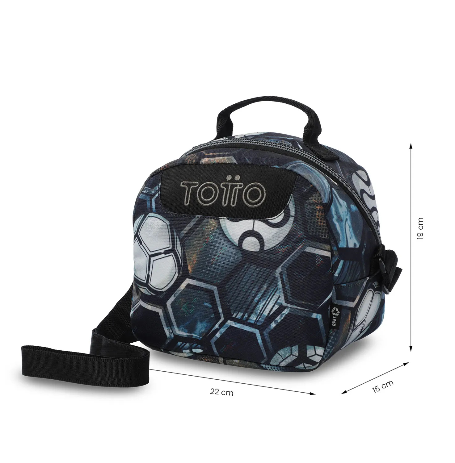 Lonchera Totto Borrador Futbol Negro