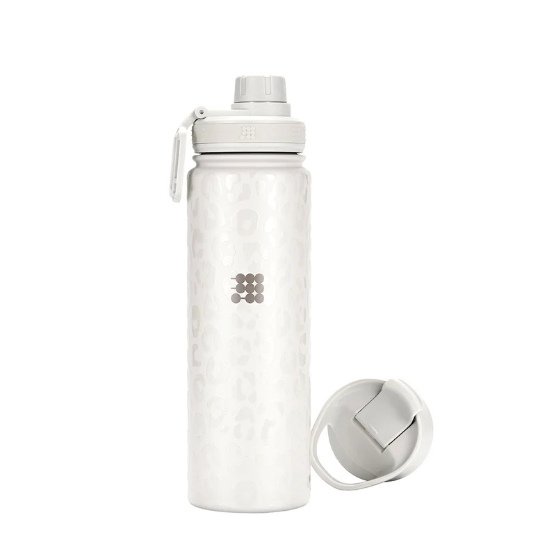 Envase Termico Cubitt Hydro Bottle White Cheetah Blanco  24 oz 709ml