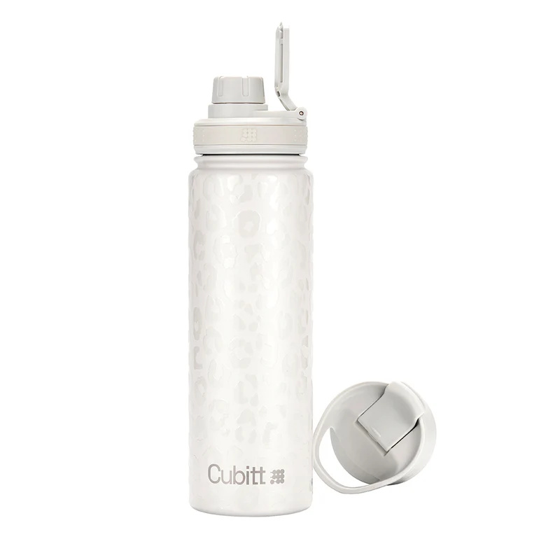 Envase Termico Cubitt Hydro Bottle White Cheetah Blanco  24 oz 709ml