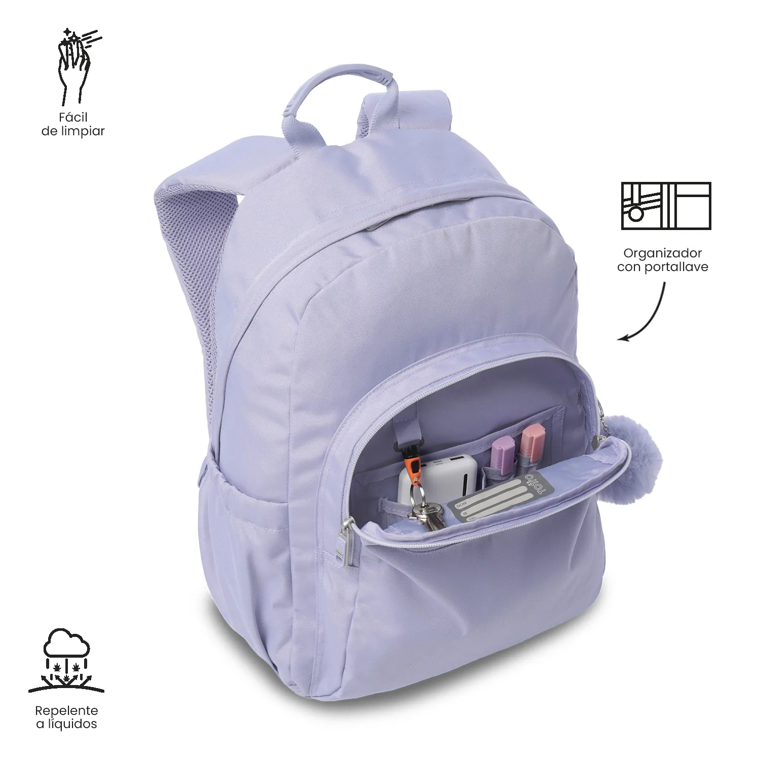 Bolso Totto Acuarela Morral Lila