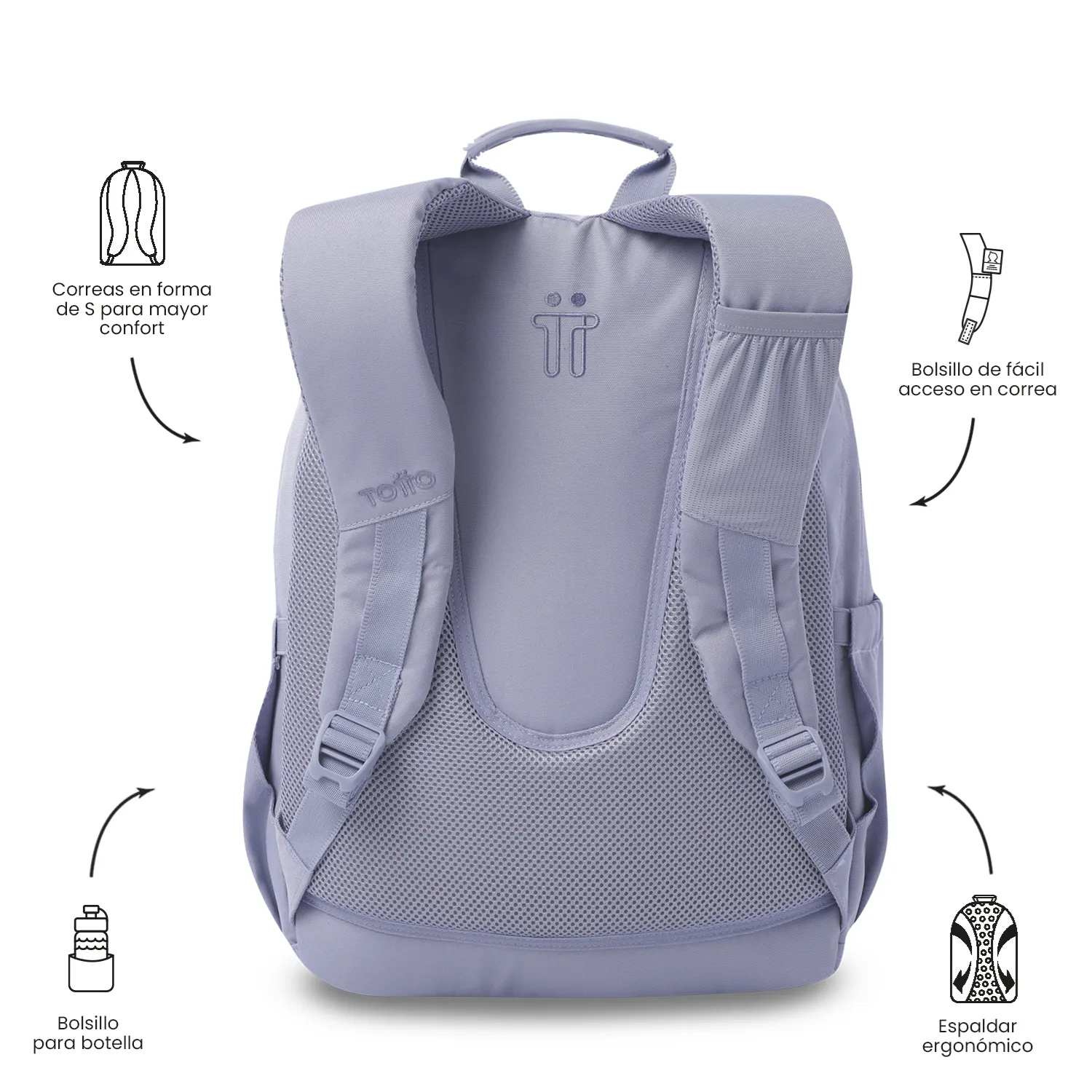Bolso Totto Acuarela Morral Lila