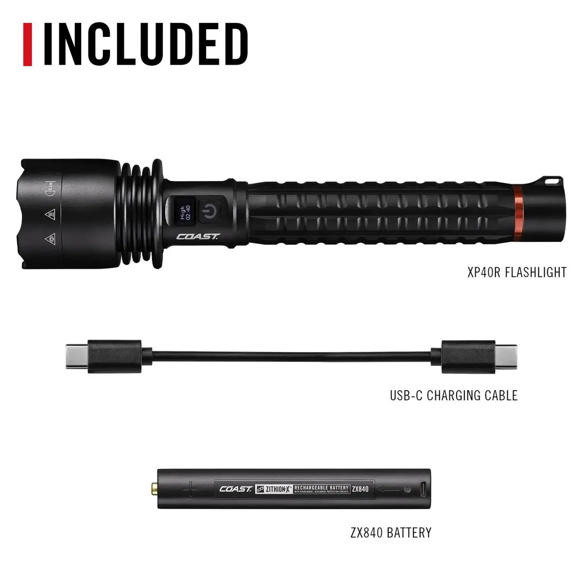 Linterna Coast XP40R 8000 Lumens Con Foco Graduable