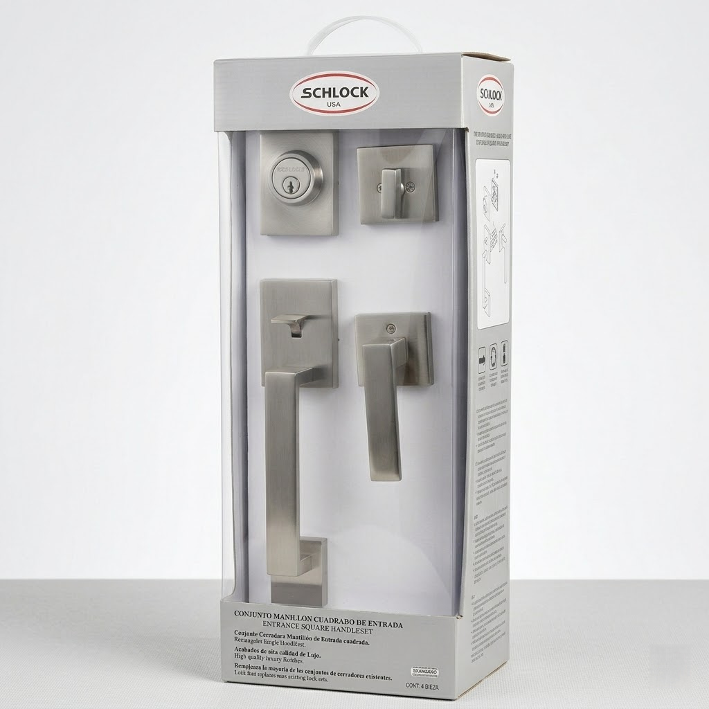 Cerradura Manillon Schlock Conjunto con Cerrojo para Puerta Principal
