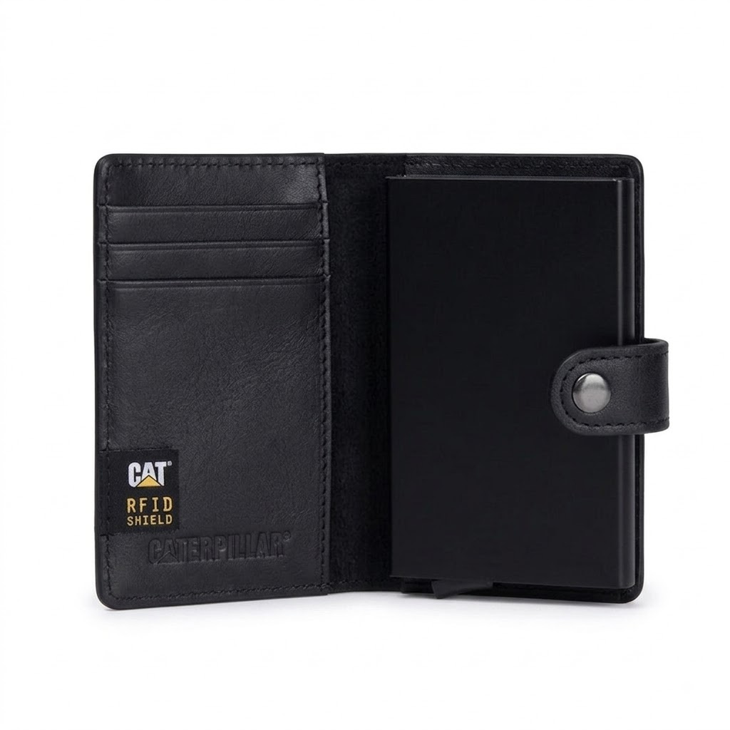 Billetera Tarjetero CAT Dubai Leather Wallet Negro