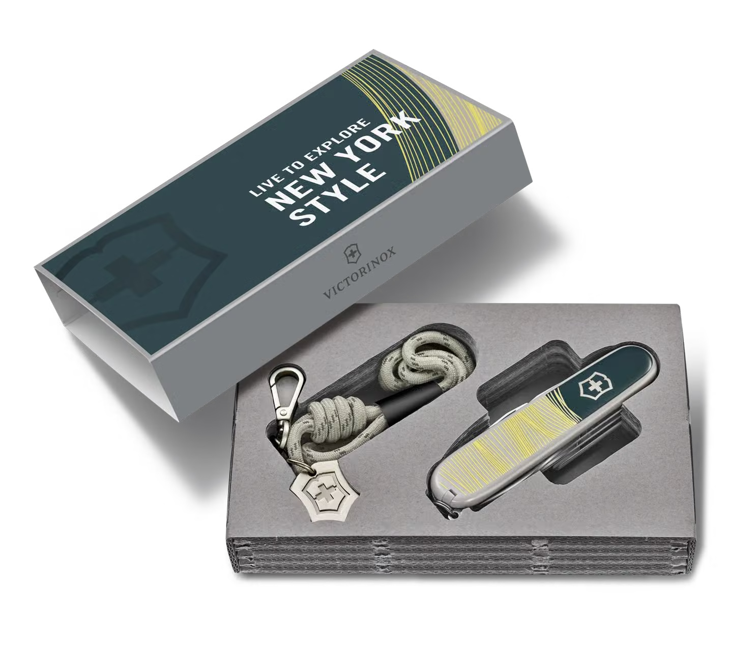 Navaja Victorinox New York Style Con Cuerda Llavero en Caja De Regalo