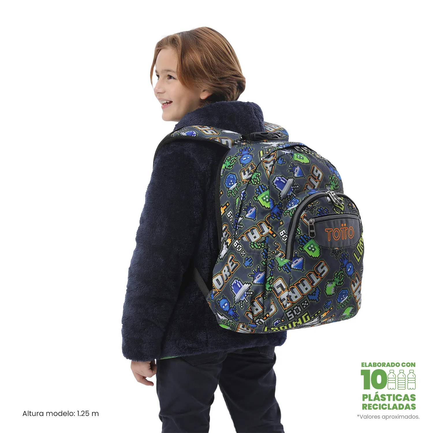 Bolso Totto Eco Acuareles Morral Gris