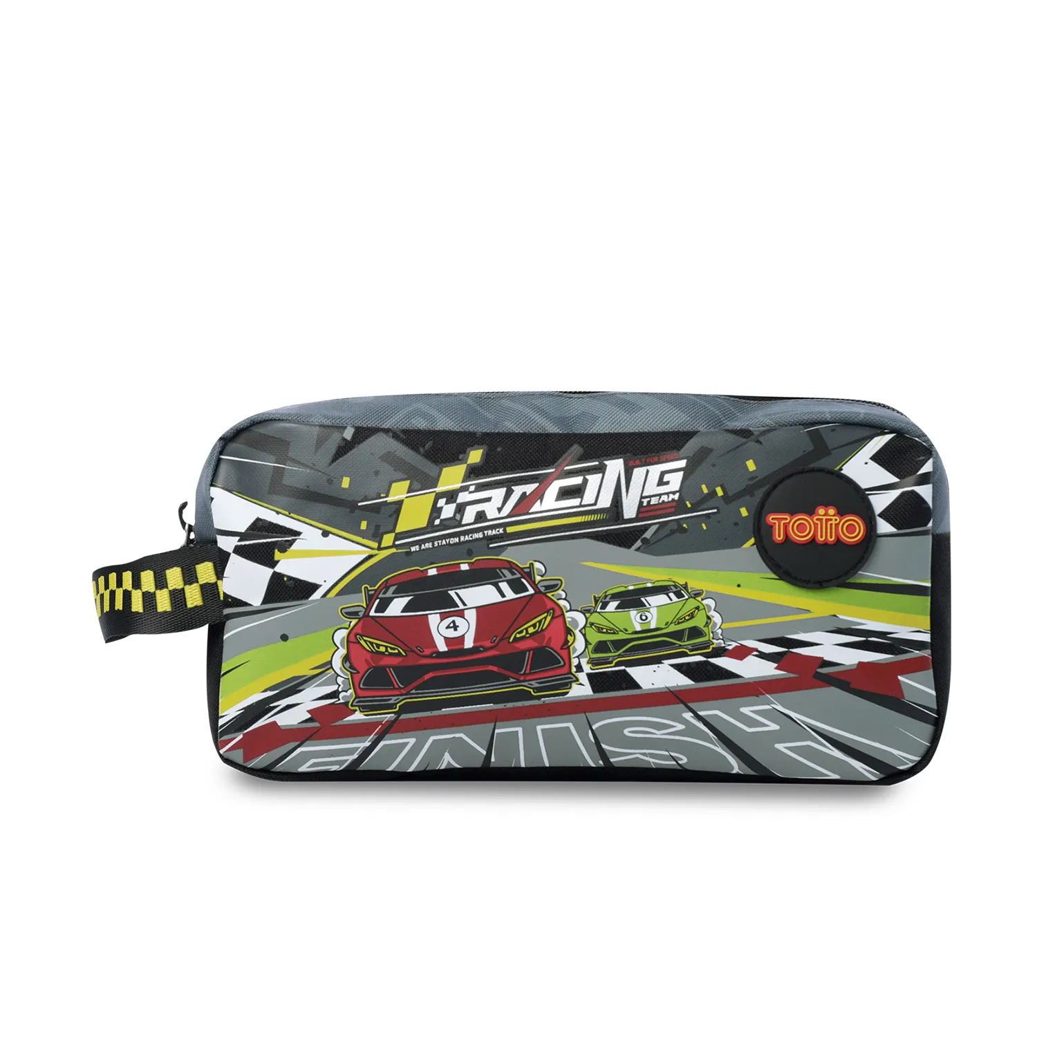 Cartuchera Escolar Grande 2 Cuerpos Grand Prix Gris