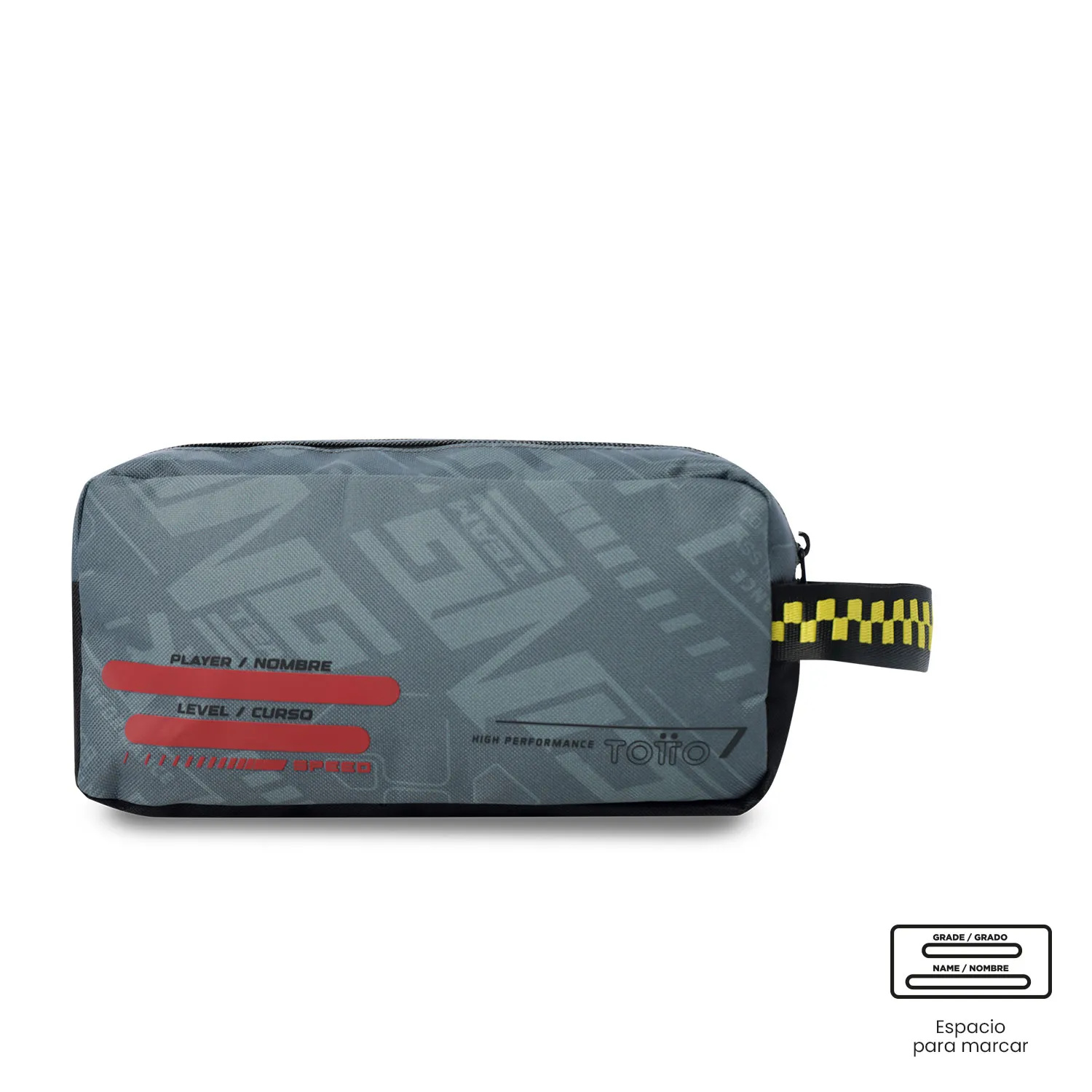 Cartuchera Escolar Grande 2 Cuerpos Grand Prix Gris