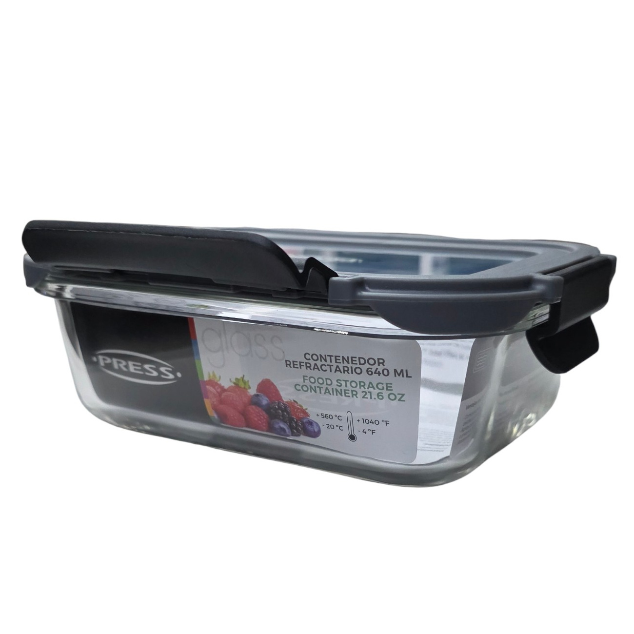 Envase Press de Vidrio Hermetico con Tapa de Vidrio 640ml