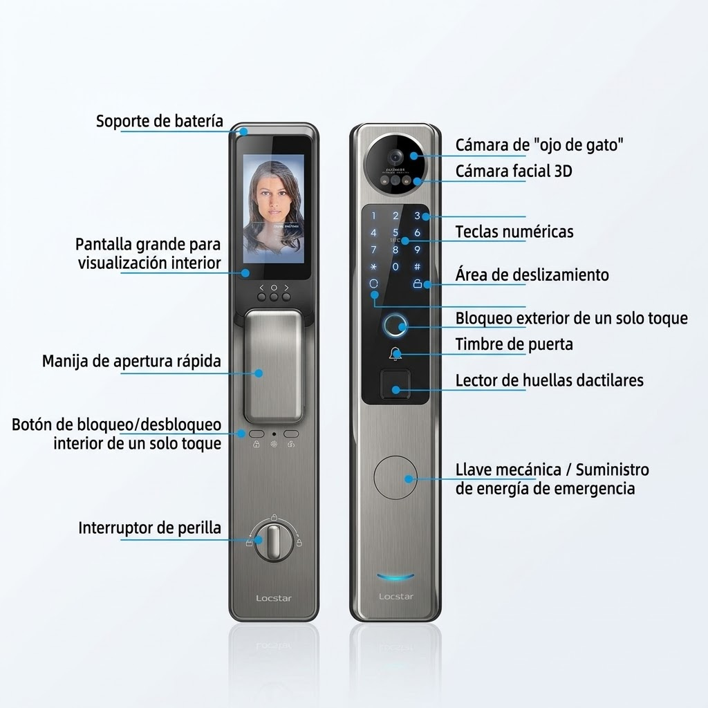 Cerradura Electronica Locstar S100A con Huella Dactilar, Wifi, Bluetooth y RFID