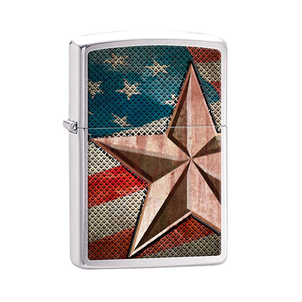 Encendedor Zippo Estrella Retro con Bandera U.S.A