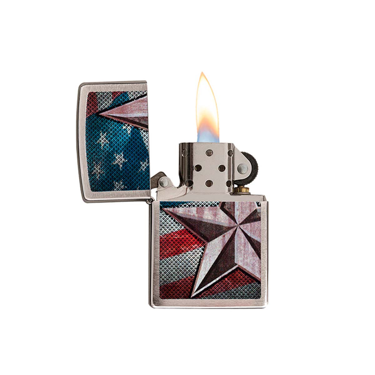 Encendedor Zippo Estrella Retro con Bandera U.S.A