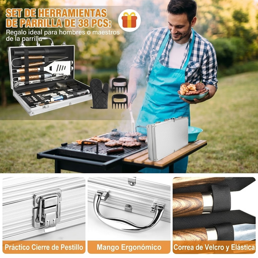 Set Parrillero Cifaisi con Maletin 38 Piezas