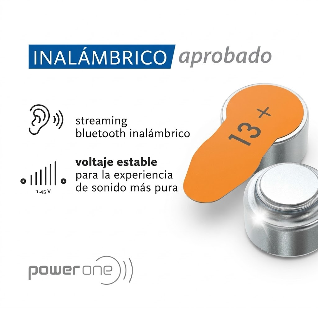 Bateria Power One P13 para Audífonos y Prótesis Auditivas