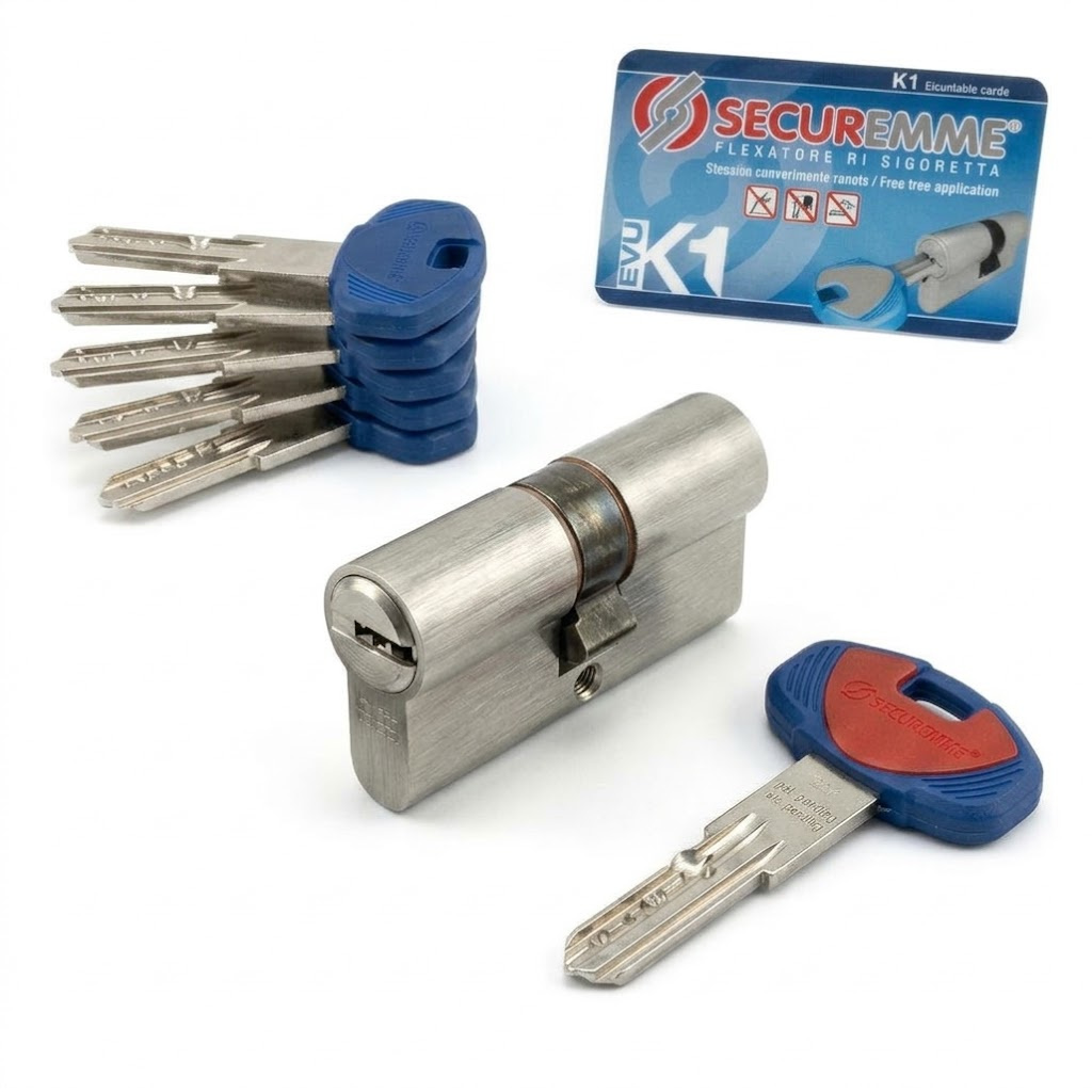 Cilindro Securemme K1 60mm con Llaves de Seguridad