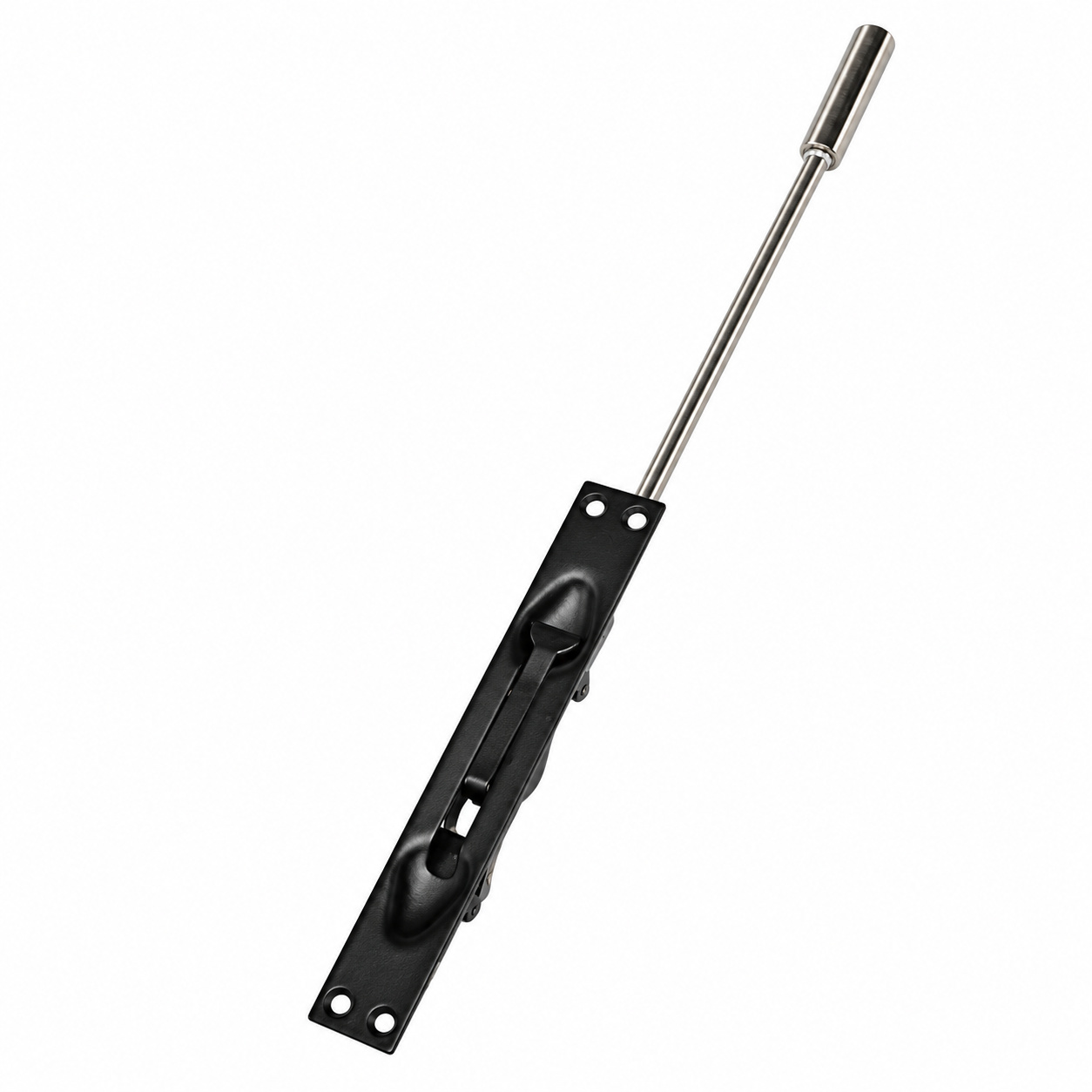 Par de Pasadores Schlock de Embutir con Varilla 170mm con Terminal de Metal Negro para Puertas Batientes