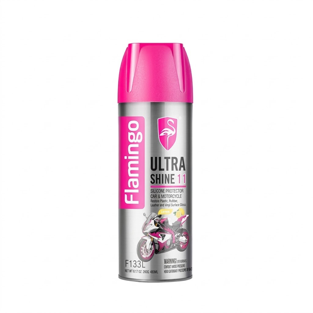 Silicon Protector y Brillante Flamingo para Motos Ultra Shine 450ML