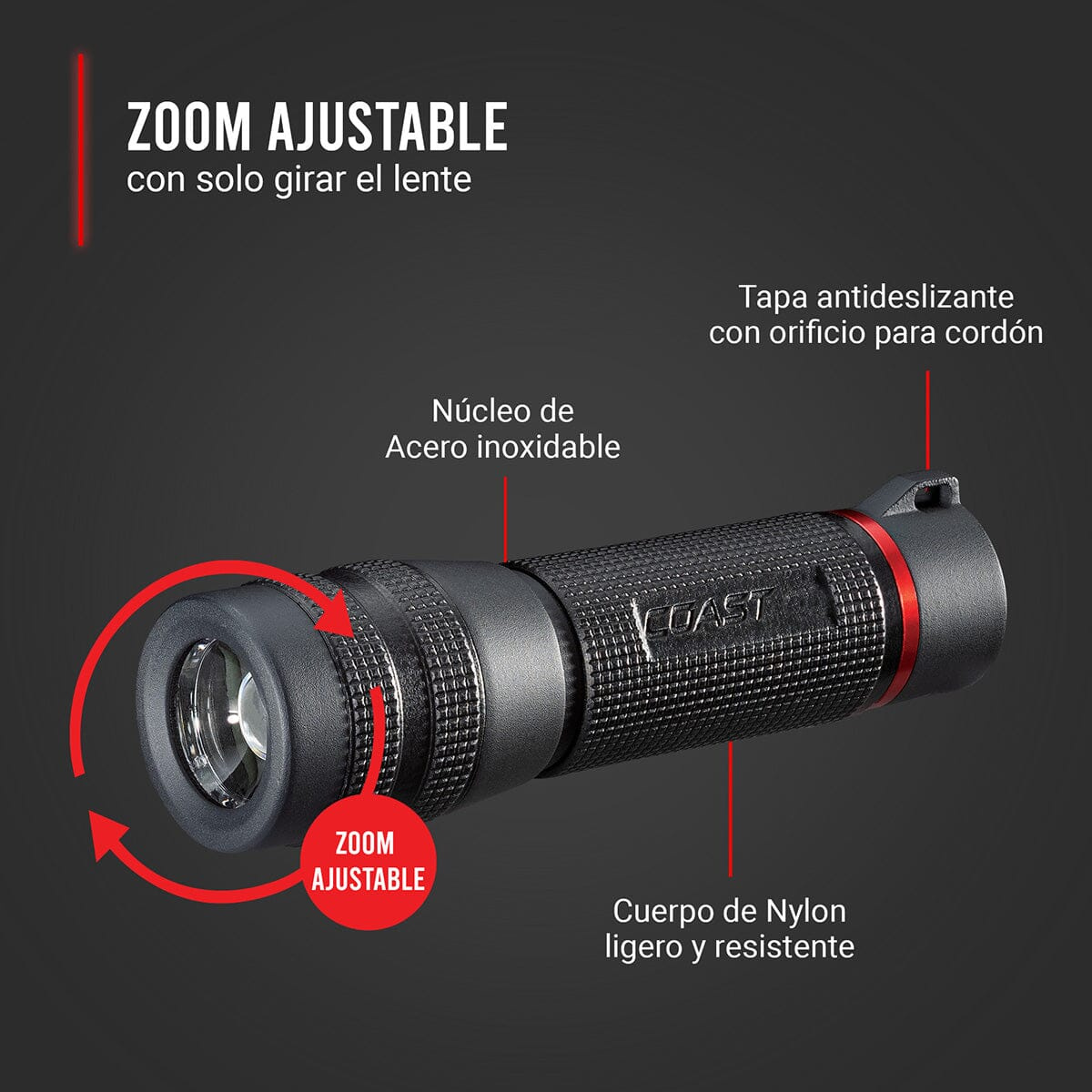 Linterna Coast GX20 1200 Lumens Con Foco Graduable